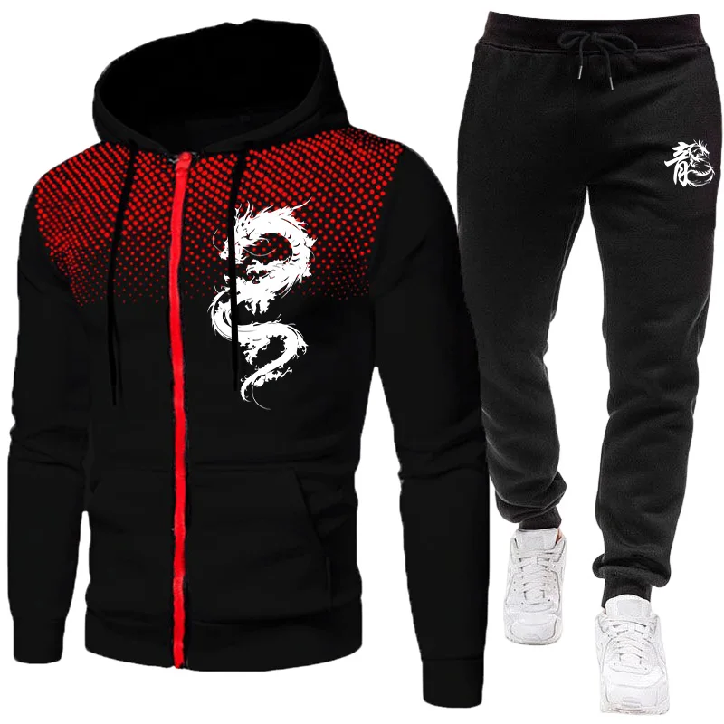 Men'S Winter Fashion - Men's Paris Dragon Pattern Fashion Print