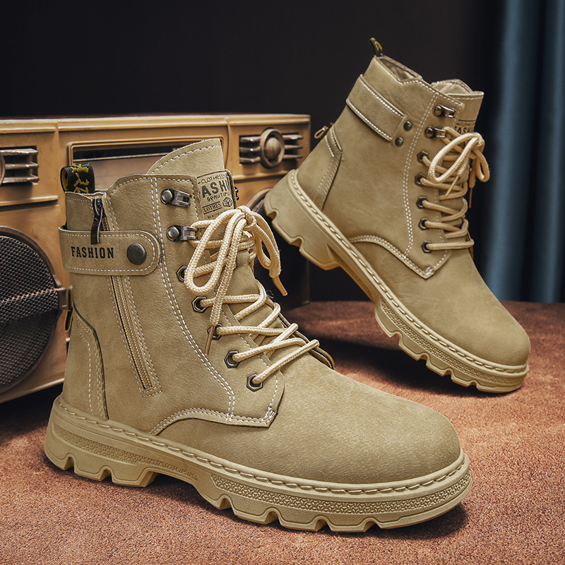 Mens Fashion Combat Boots - Mens Shoes Fashion Security Boots Black