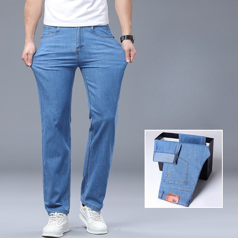Ice Silk Thin Denim Jeans for  - Skinny Jeans Ripped 评论和价格