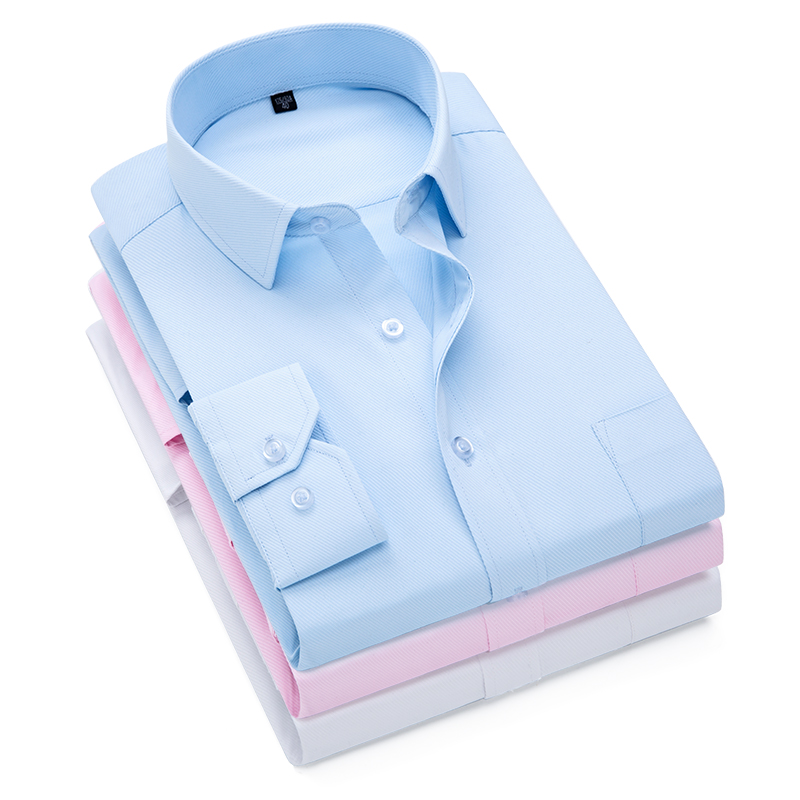 Pink White Blue Twill Men's Fo - Dress Shirt Non-Iron 评论和价格