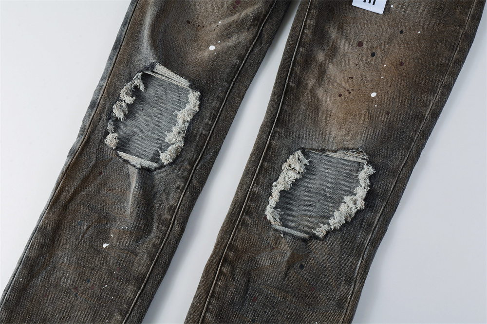 Men Fashion American Jeans Hig - Skinny Jeans Ripped 评论和价格