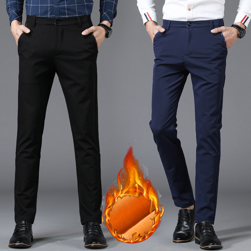 Winter New Men's Warm Thermal  - Formal Trouser Stretch 评论和价格