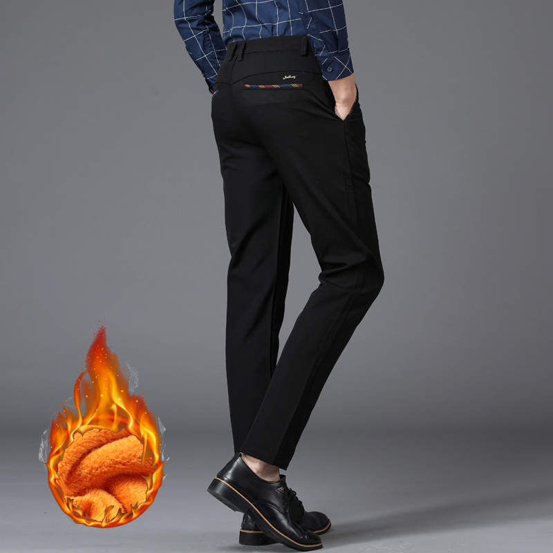 Winter New Men's Warm Thermal  - Formal Trouser Stretch 评论和价格
