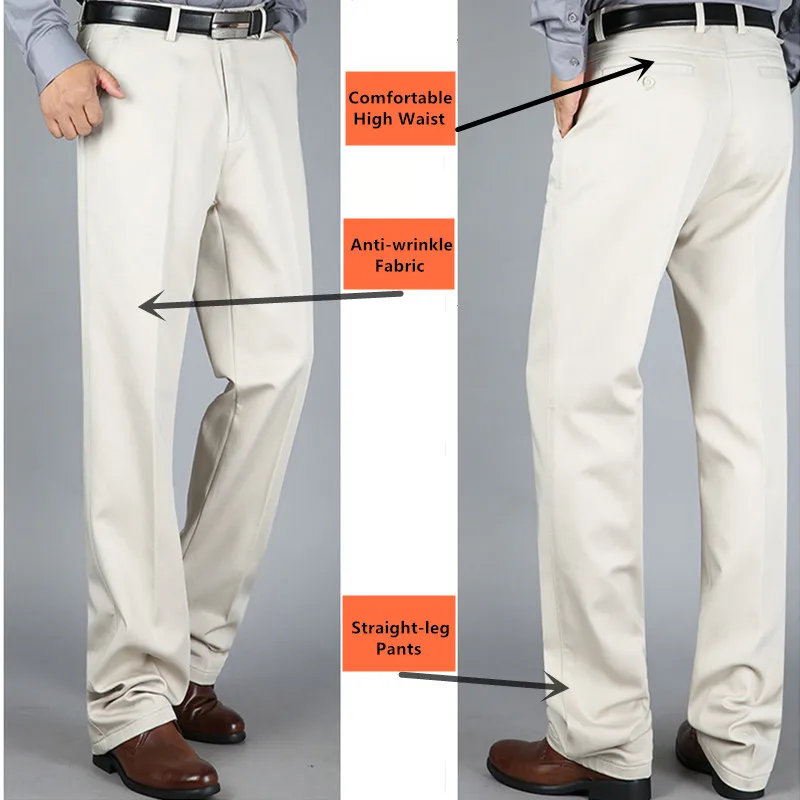 White Pants Men Office Formal  - Formal Trouser Stretch 评论和价格