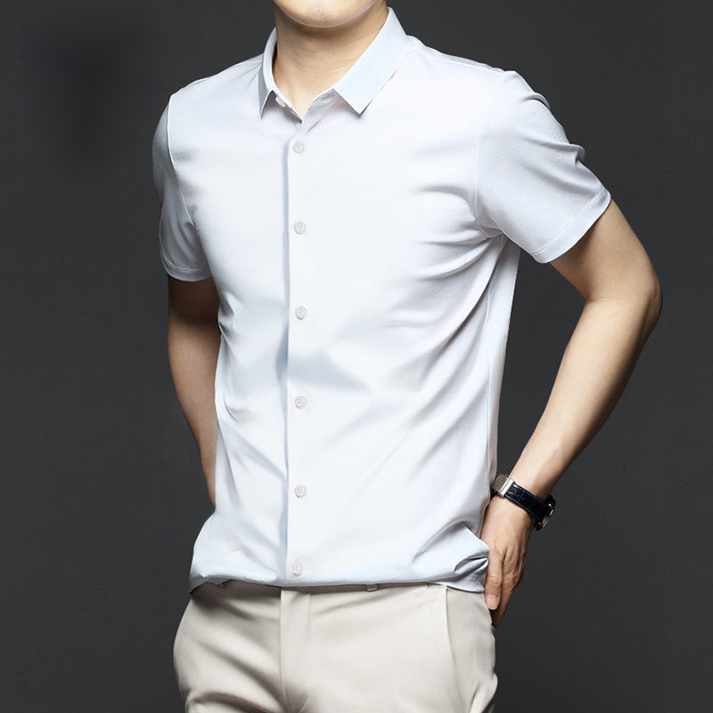 5XL Men's Dress Shirt Short Sl - Dress Shirt Non-Iron 评论和价格