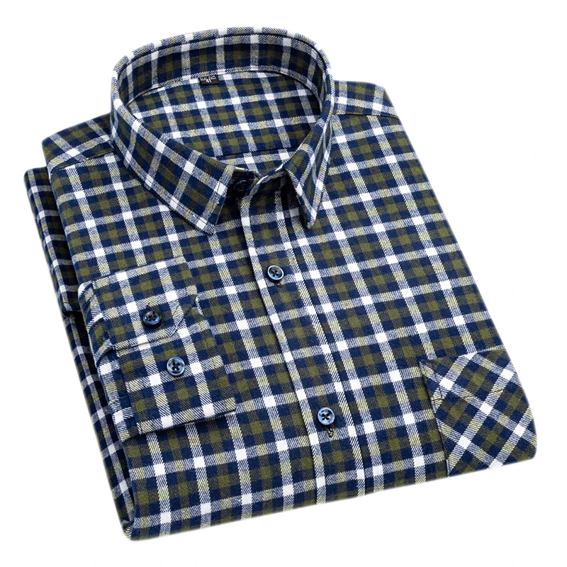 New Flannel Plaid Shirts For M - Dress Shirt Non-Iron 评论和价格
