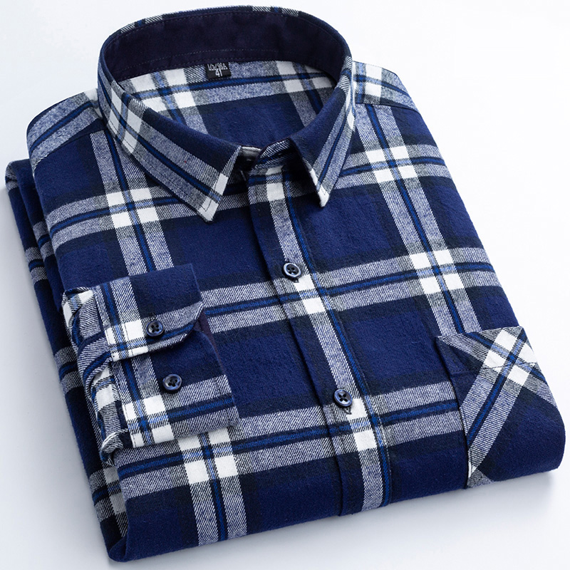New Flannel Plaid Shirts For M - Dress Shirt Non-Iron 评论和价格