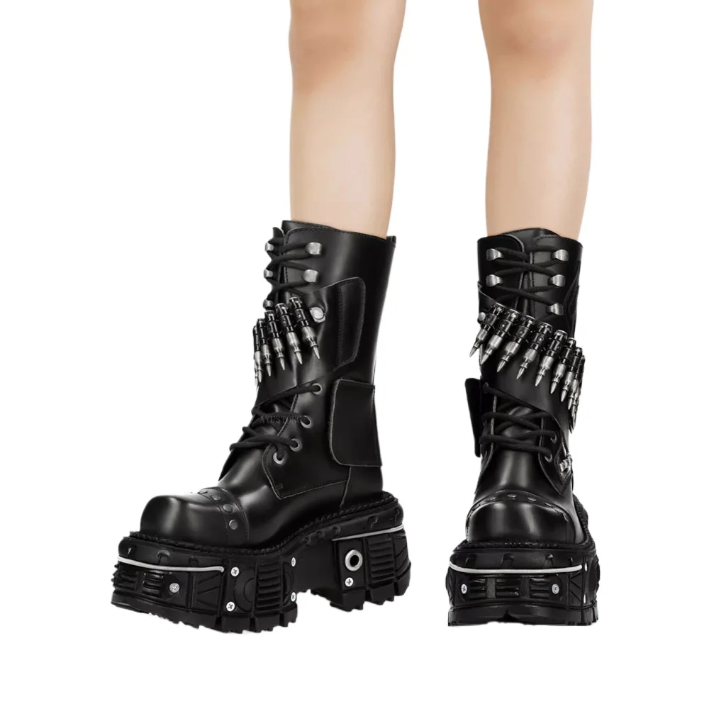 Fashion New Thick Sole Rivet B - Mens Fashion Combat Boots 评论和价格