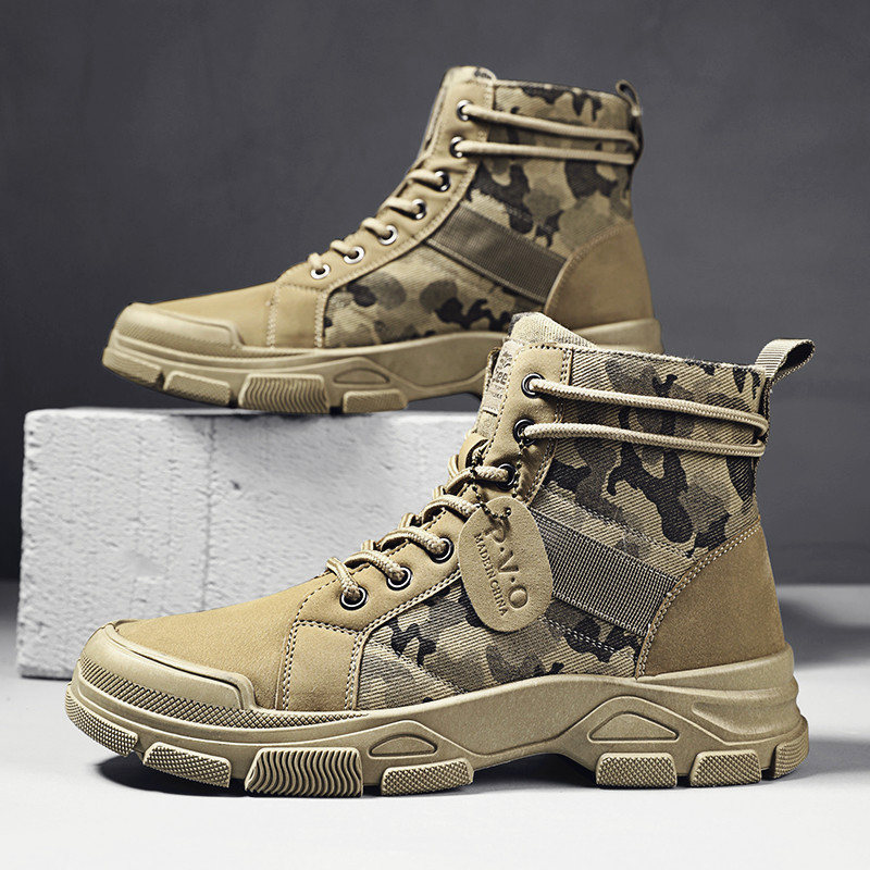 Mid-top Lace-up Men's Combat B - Mens Fashion Combat Boots 评论和价格