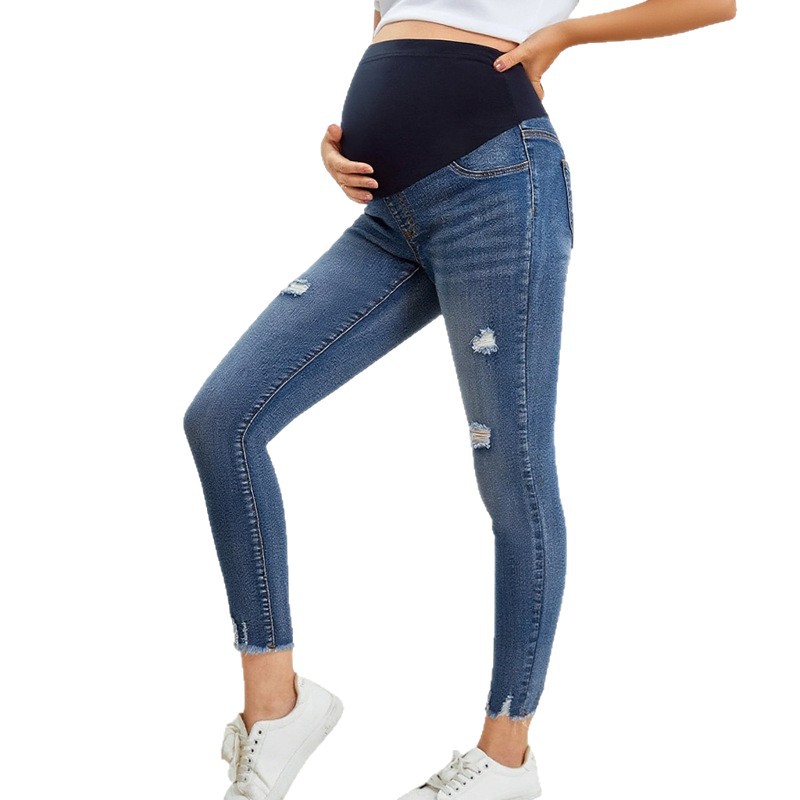 Pregnant Women Casual Tight De - Skinny Jeans Ripped 评论和价格