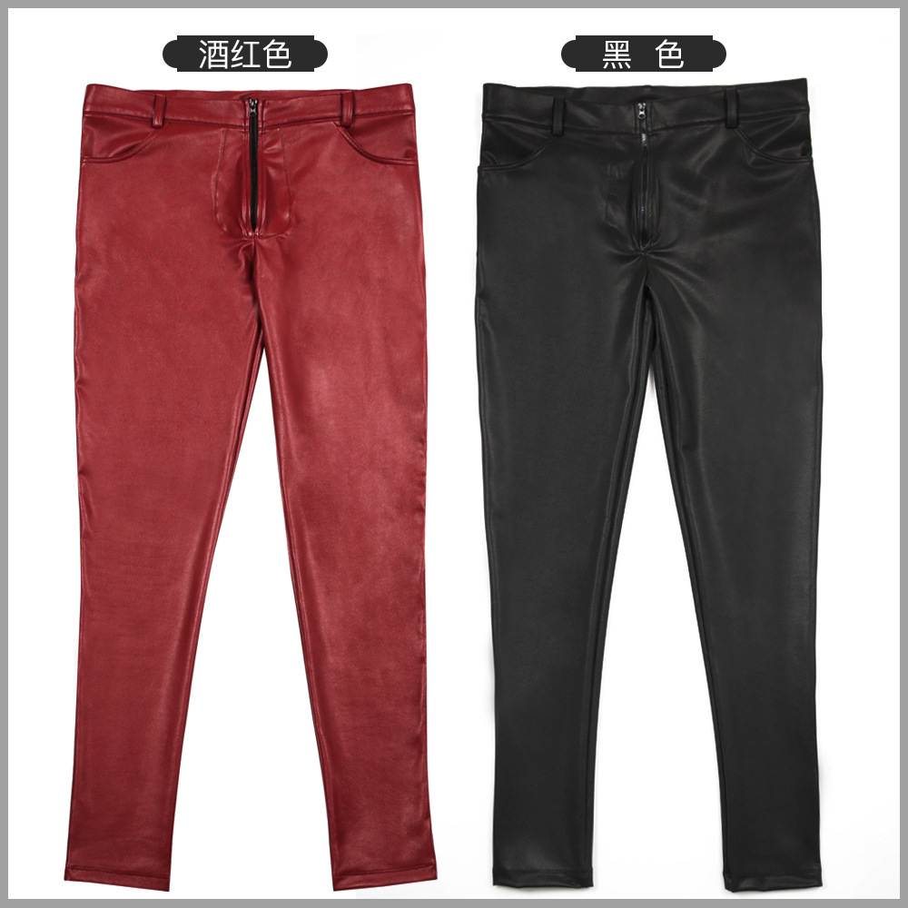 Men's PU Leather Skinny Jeans  - Skinny Jeans Ripped 评论和价格