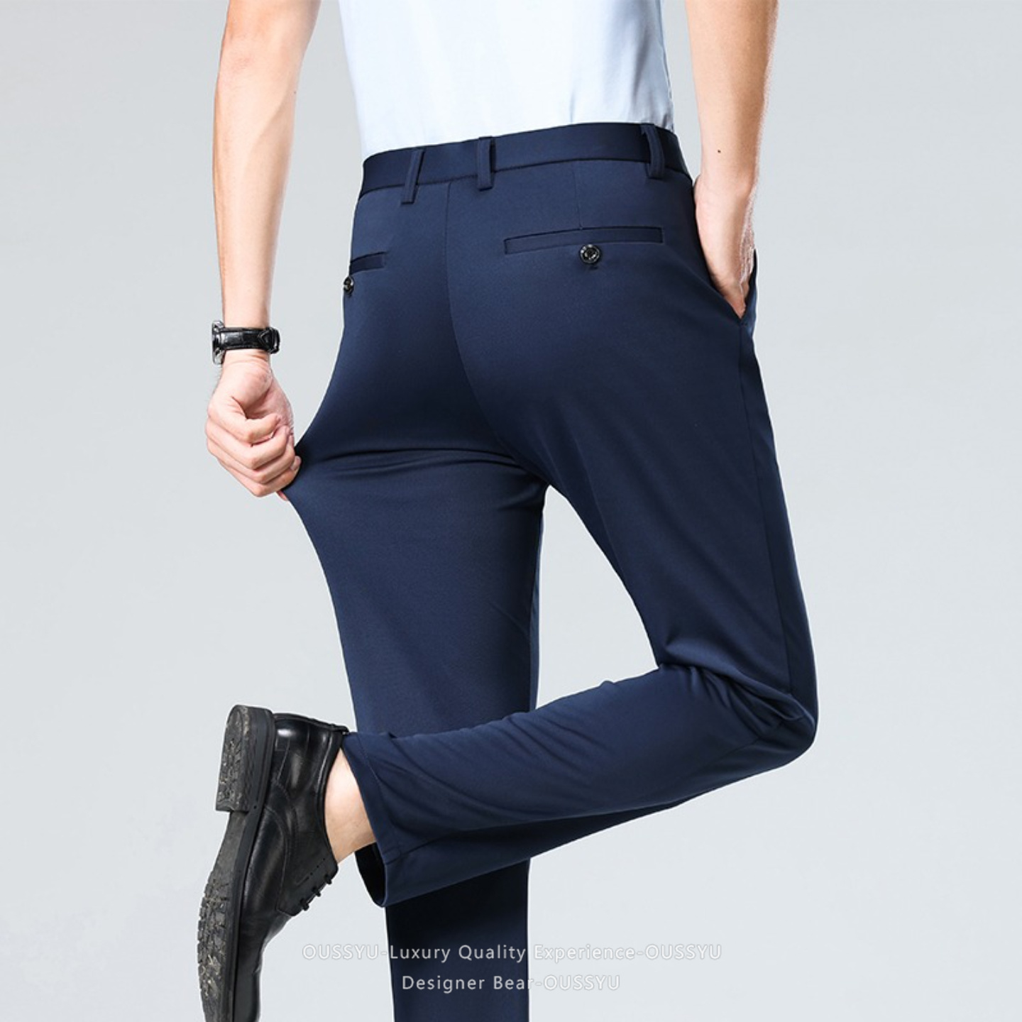 Summer Thin Men's Stretch Suit - Formal Trouser Stretch 评论和价格