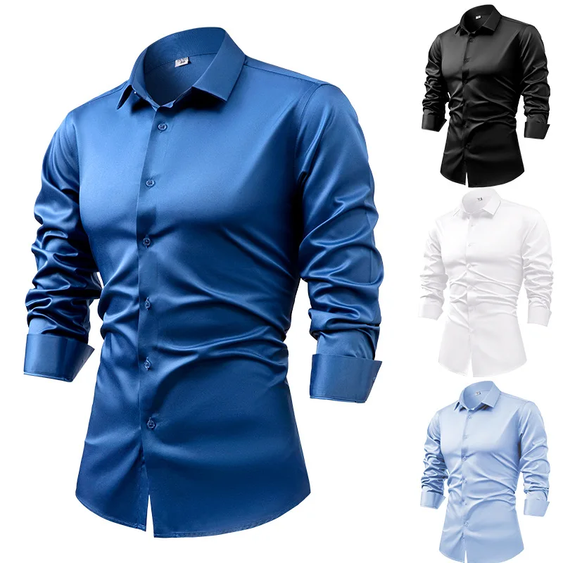 2025 Spring Autumn Royal Blue  - Dress Shirt Non-Iron 评论和价格
