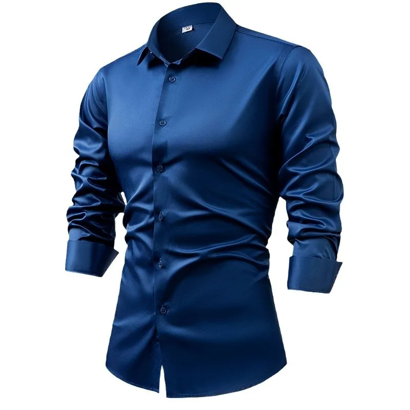 2025 Spring Autumn Royal Blue  - Dress Shirt Non-Iron 评论和价格