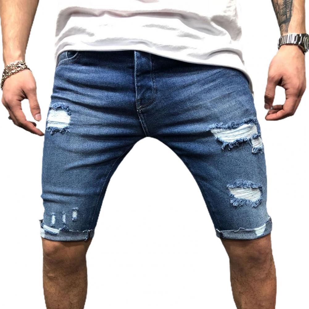 Men Short Jeans Denim Tight Sh - Skinny Jeans Ripped 评论和价格