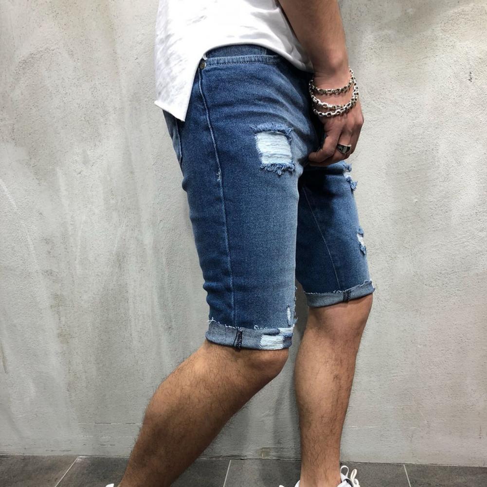 Men Short Jeans Denim Tight Sh - Skinny Jeans Ripped 评论和价格
