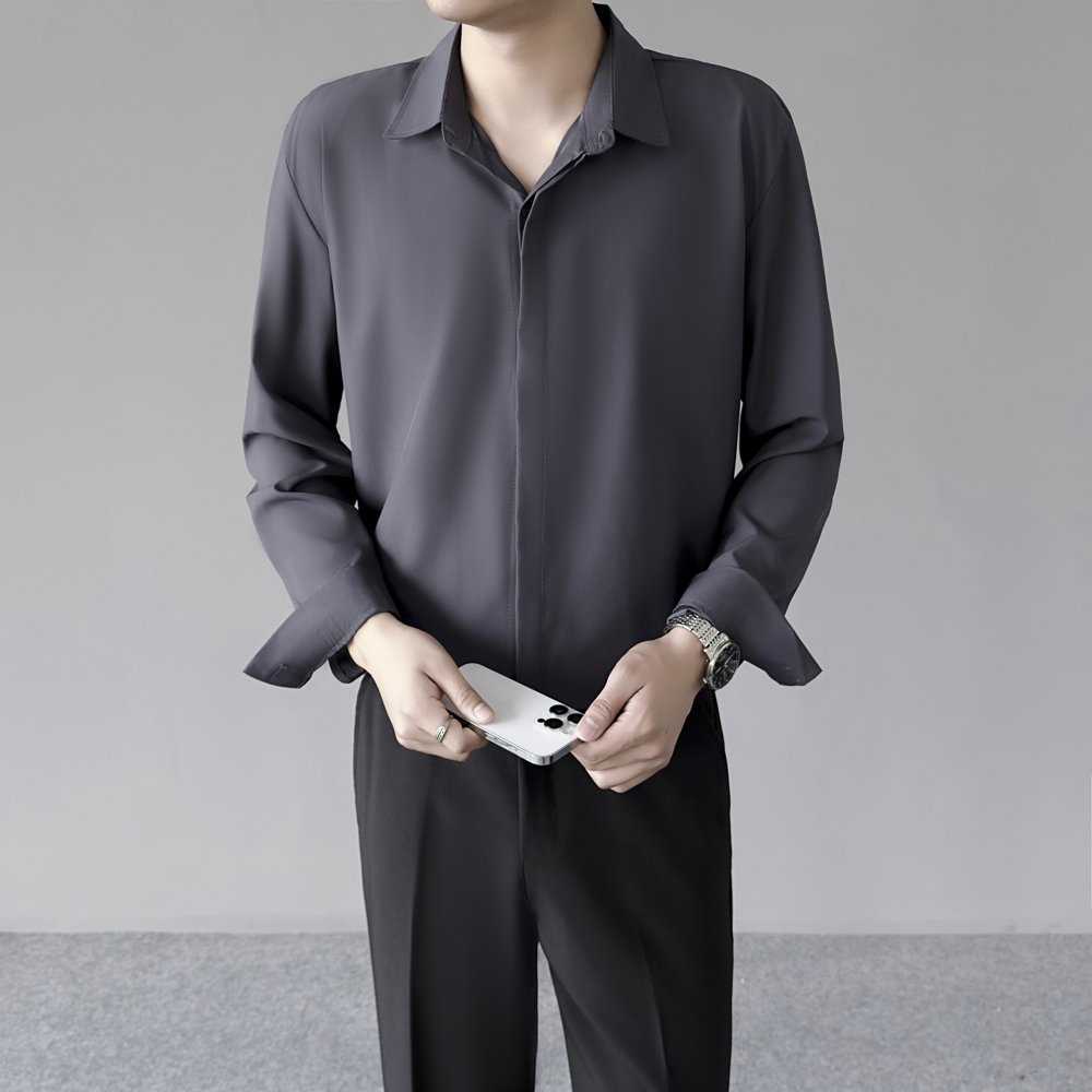 Spring Summer Thin Men's Cool  - Dress Shirt Non-Iron 评论和价格
