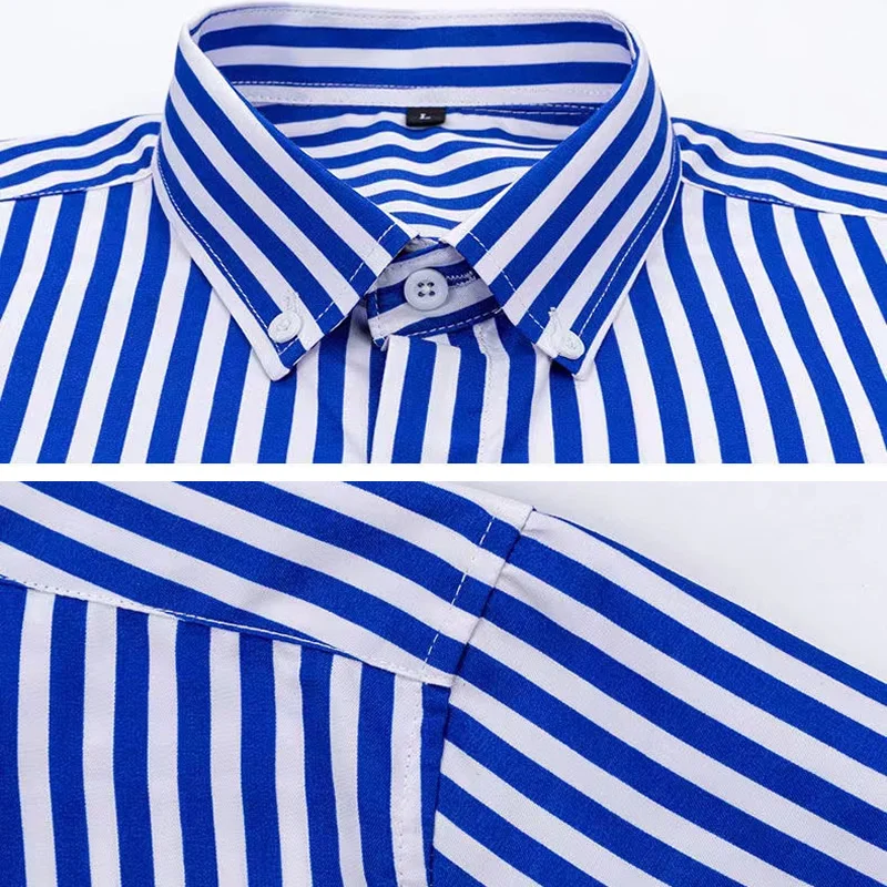 Men's Striped Shirt Long Sleev - Dress Shirt Non-Iron 评论和价格