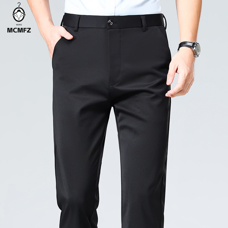 Mens Loose Straight Leg Four W - Formal Trouser Stretch 评论和价格