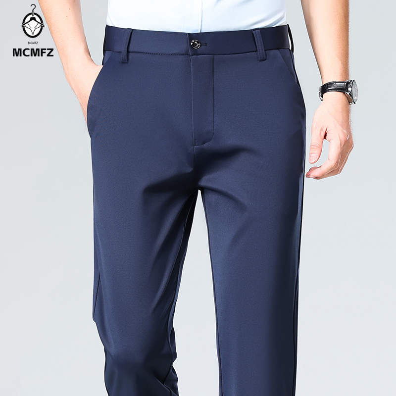 Mens Loose Straight Leg Four W - Formal Trouser Stretch 评论和价格