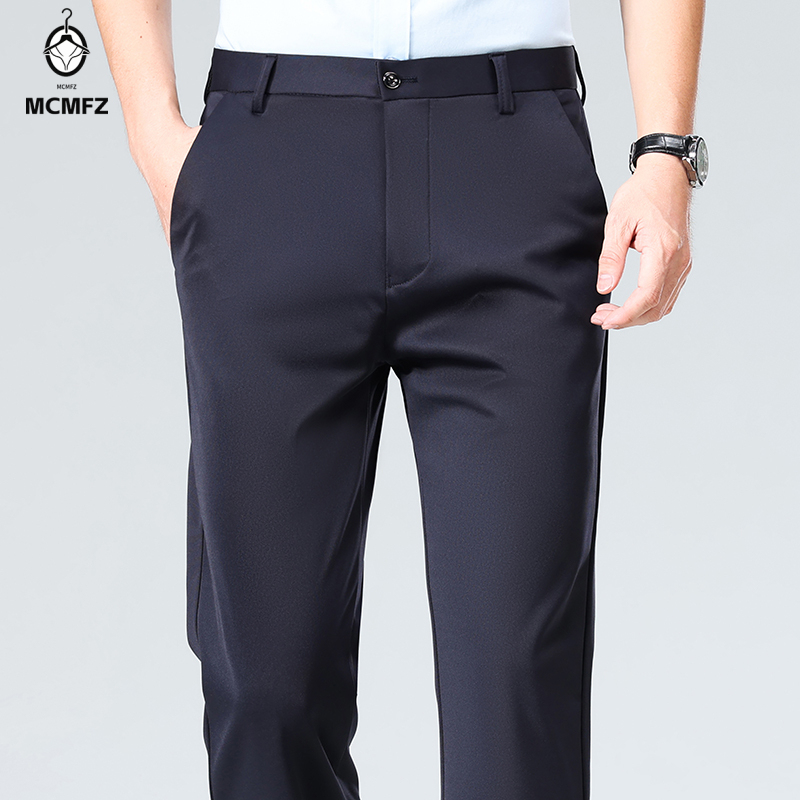 Mens Loose Straight Leg Four W - Formal Trouser Stretch 评论和价格