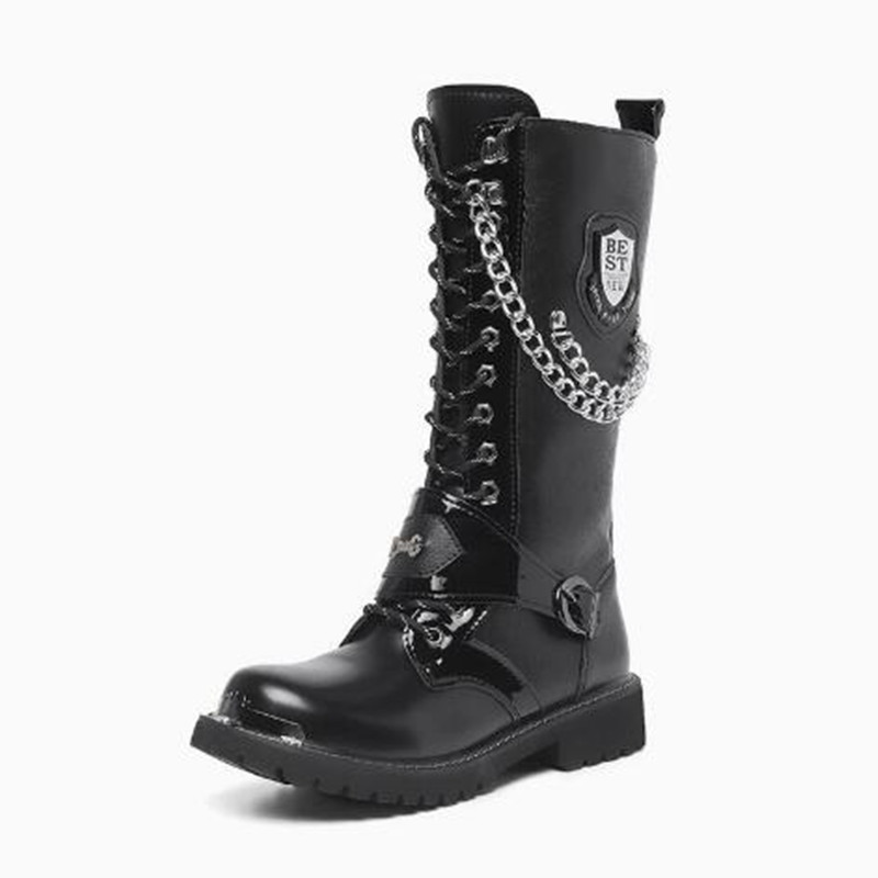 Fashion Men Motorcycle Boots M - Mens Fashion Combat Boots 评论和价格