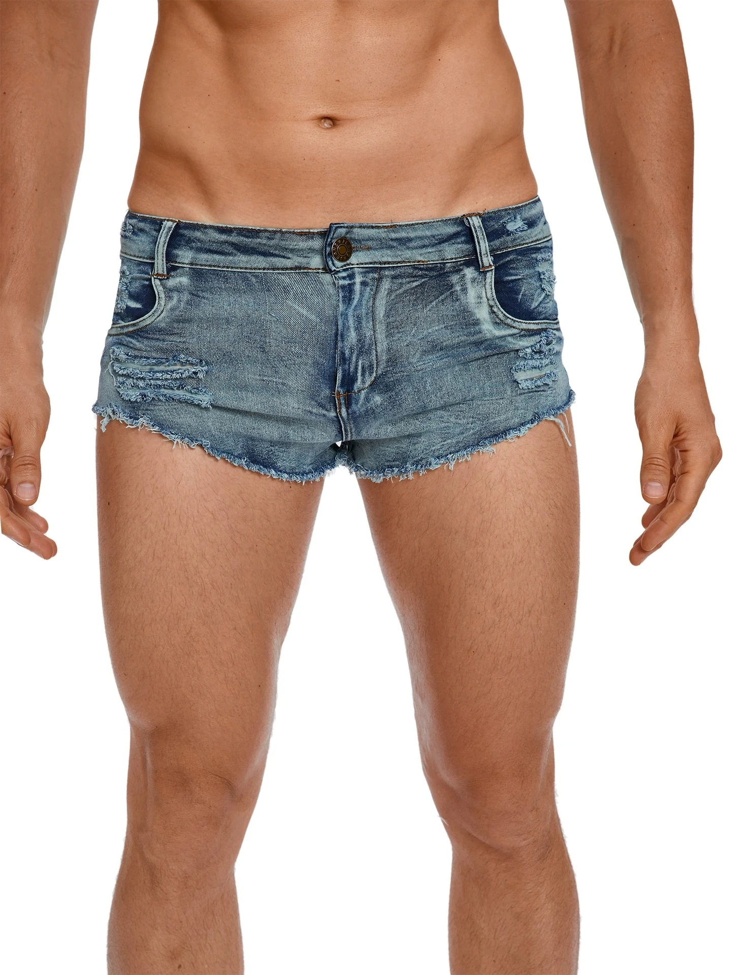 Men's Low Waist Jeans Shorts F - Skinny Jeans Ripped 评论和价格