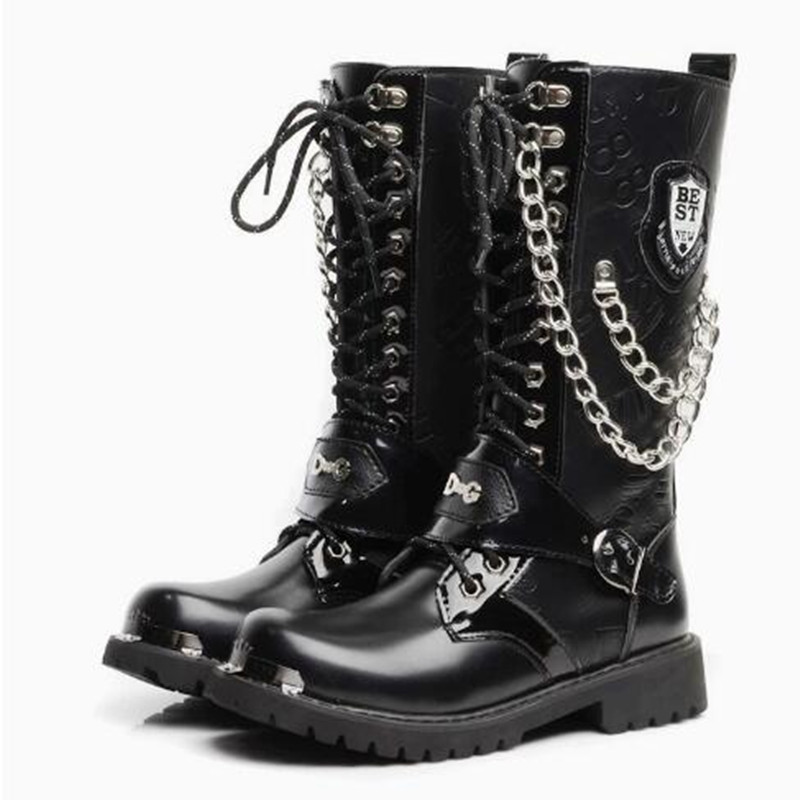 Men Fashion Motorcycle Boots M - Mens Fashion Combat Boots 评论和价格