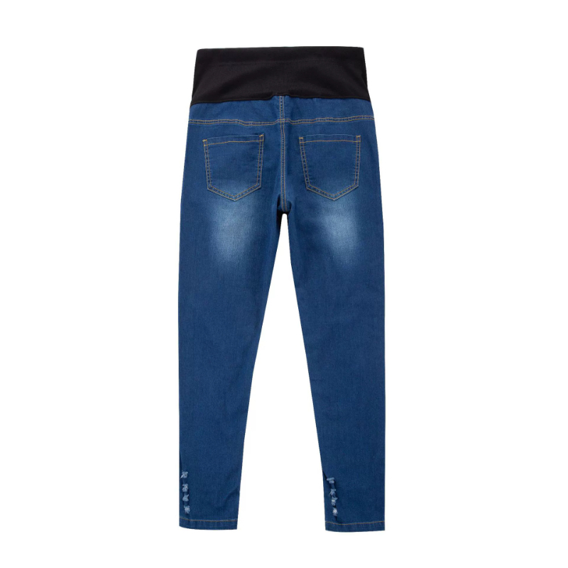 Hot Sale Cotton Denim Maternit - Skinny Jeans Ripped 评论和价格